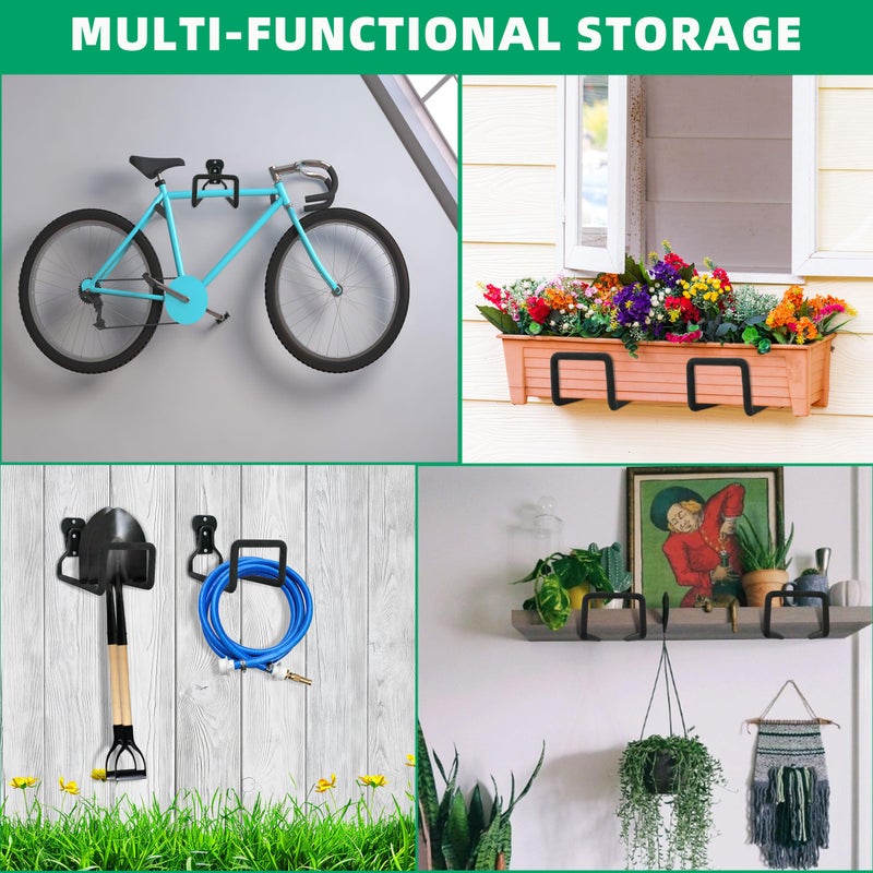 YMHB Garden Hose Holder - Heavy Duty Metal Hanger Wall Mount  Water Hose Holder for Outside Yard  Water Hose Reel  Hose Rack  Hose Hook - Image 4
